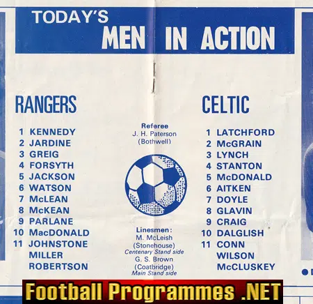Glasgow Rangers v Glasgow Celtic 1977