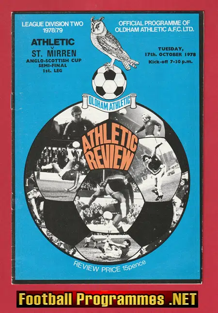 Oldham Athletic v St Mirren 1978 – Anglo Scottish Cup Semi Final