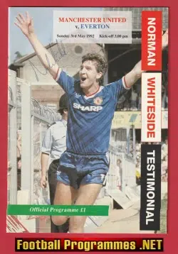Norman Whiteside Testimonial Manchester United 1992 - SIGNED