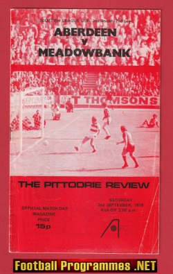 Aberdeen v Meadowbank Thistle 1978 – 1st Alex Ferguson Manager