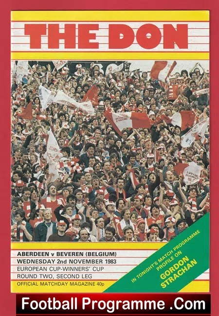 Aberdeen v Beveren 1983 – ECWC – Sir Alex Ferguson was Manager