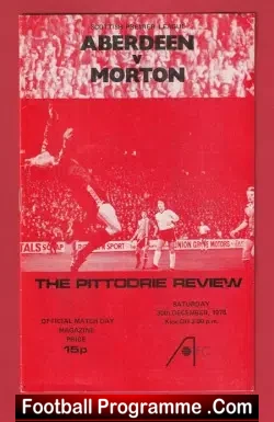 Aberdeen v Greenock Morton 1978 – Alex Ferguson 1st Season as Manager
