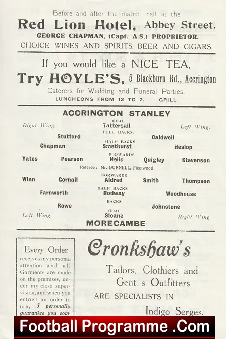 Accrington Stanley v Morecambe 1920