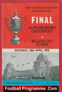 Almondsbury Greenway v Billericay Town 1979 - Vase Cup Final - football programme