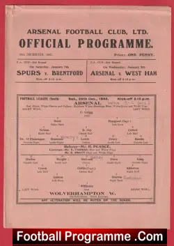 Arsenal v Wolves 1945 - 1940's