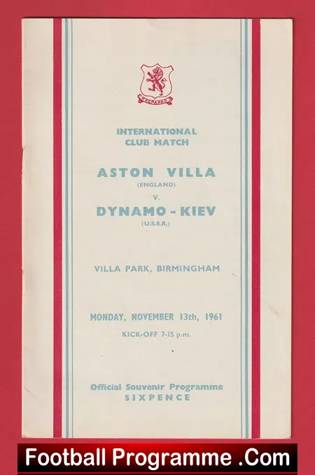 Aston Villa v Dynamo Kiev 1961 – International Club Soccer