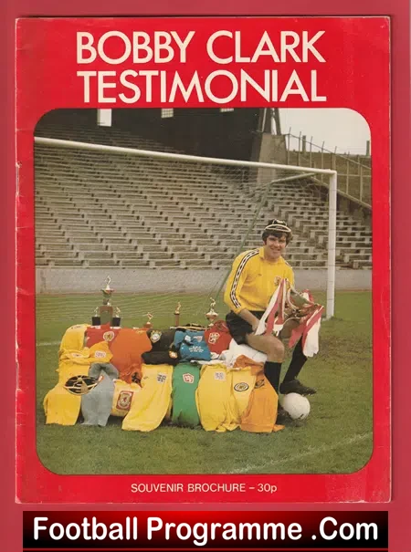 Bobby Clark Testimonial Benefit Match Brochure Aberdeen 1978