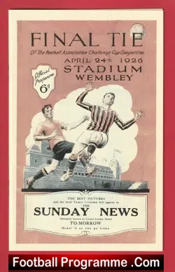 Bolton Wanderes v Manchester City 1926 - FA Cup Final at Wembley - football programme