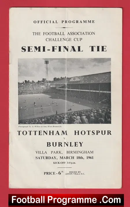 Burnley v Tottenham 1961 – FA Cup Replay Birmingham