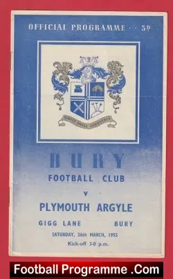 Bury v Plymouth Argyle 1955 – Friendly Game 1950’s