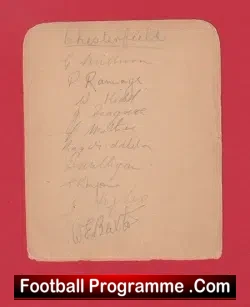 Chesterfield Plus Notts County Football Club 1940s Multi SIGNED