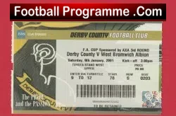 Derby County v WBA 2001 – Football Match Ticket