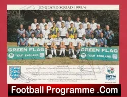 England Football Team Multi Autographed Picture SIGNED 1995 1996