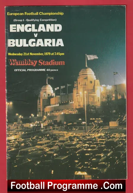 England v Bulgaria 1979 – Multi Autographed SIGNED