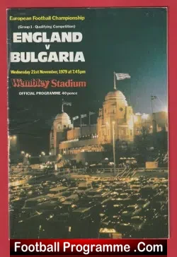 England v Bulgaria 1979 – Multi Autographed SIGNED