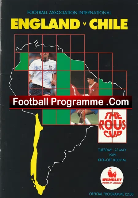 England v Chile 1989 - Multi Autographed SIGNED