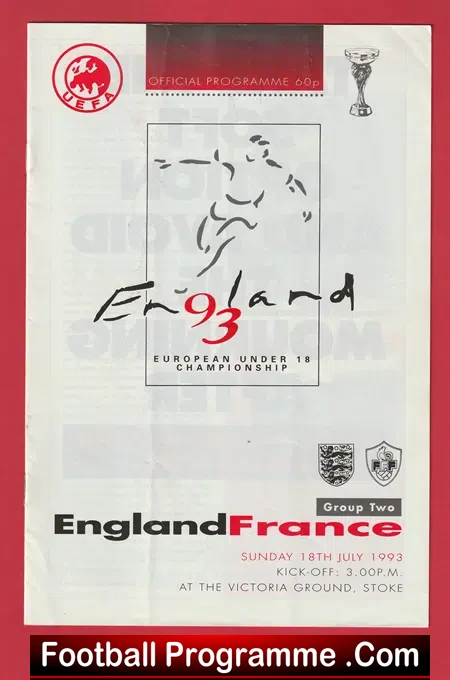 England v France 1993 – Under 18 Championship Stoke + Beckham