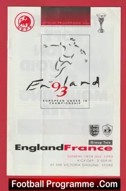 England v France 1993 – Under 18 Championship Stoke + Beckham