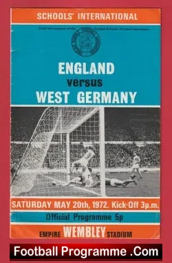 England v Germany 1972 – Schoolboys Match Wembley + Wilkins