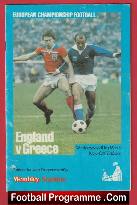 England v Greece 1983 – Multi Autographed SIGNED