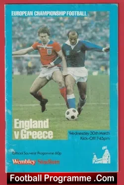 England v Greece 1983 – Multi Autographed SIGNED