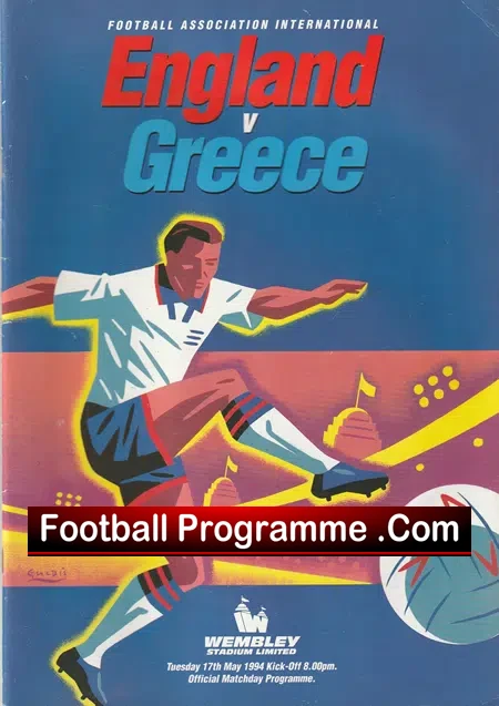 England v Greece 1994 – Multi Autographed SIGNED