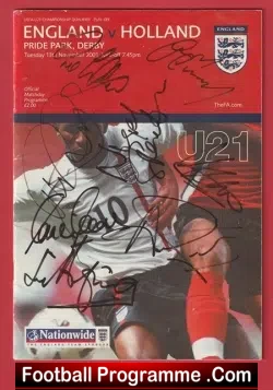 England v Holland 2001 – Multi Autographed SIGNED Sven Eriksson
