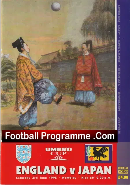 England v Japan 1995 – Multi Autographed SIGNED + Gazza