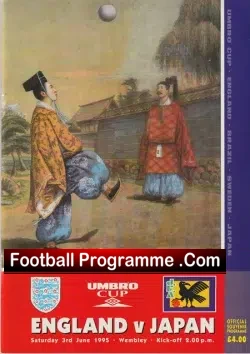 England v Japan 1995 – Multi Autographed SIGNED + Gazza