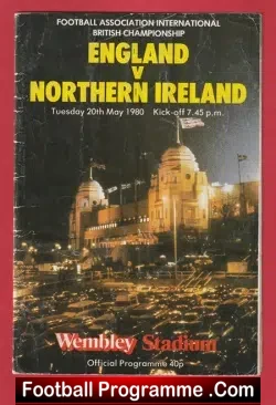 England v Northern Ireland 1980 – Multi Autographed SIGNED