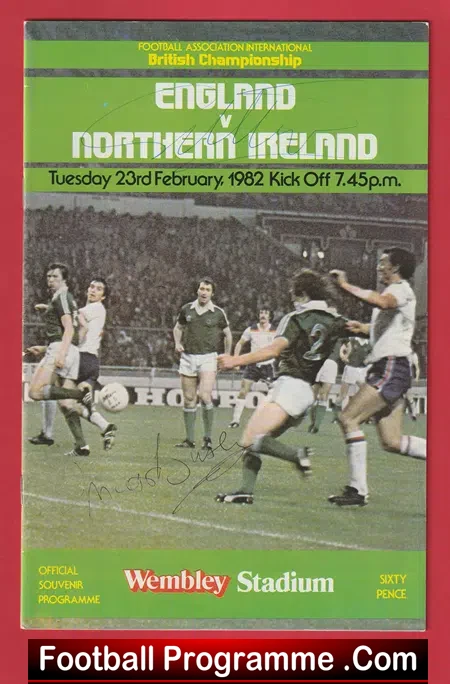 England v Northern Ireland 1982 – Autographed SIGNED Matt Busby