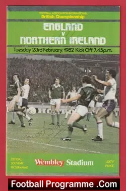 England v Northern Ireland 1982 – Autographed SIGNED Matt Busby