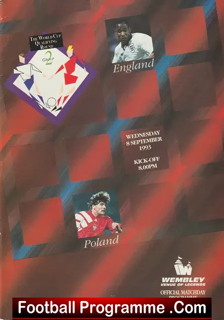 England v Poland 1993 – Multi Autographed SIGNED Polish Team