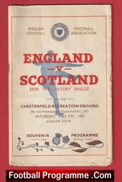 England v Scotland 1951 - A Very Young Duncan Edwards Dudley - football programme