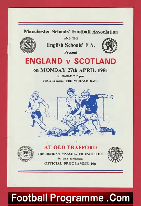 England v Scotland 1981 – Boys Cup Final Man Utd Old Trafford