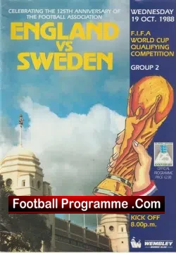 England v Sweden 1988 – Plus the Match Ticket