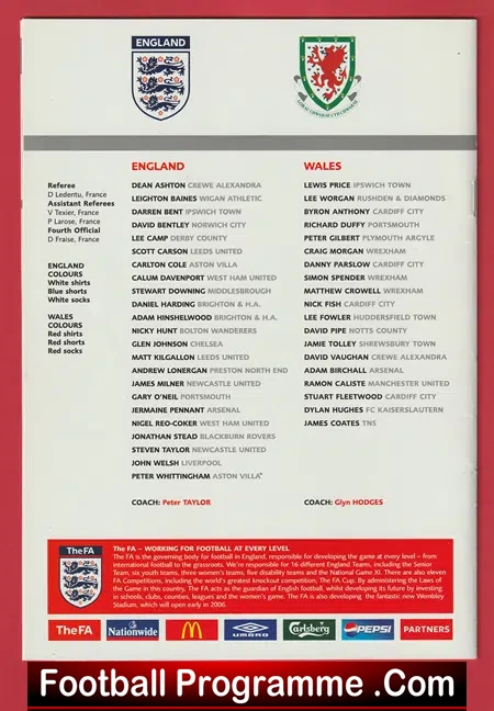 England v Wales 2004 - Multi Autographed SIGNED