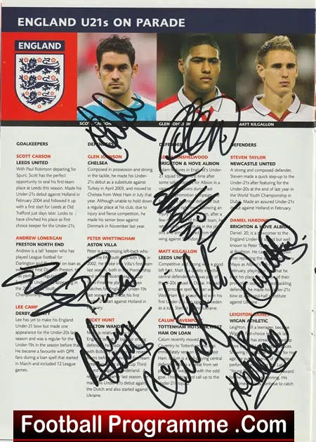 England v Wales 2004 - Multi Autographed SIGNED