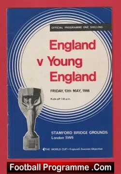 England v Young England 1966 - at Chelsea - football programme