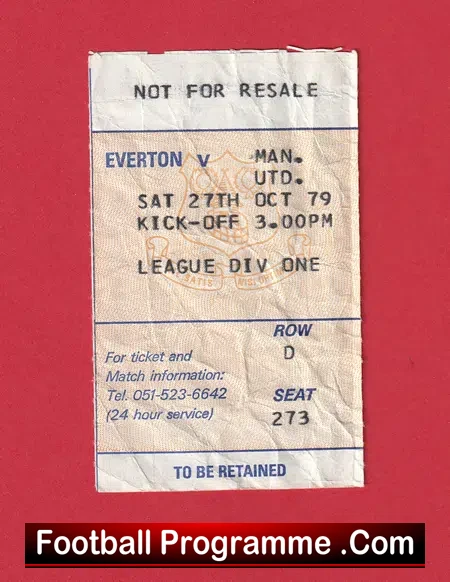 Everton v Manchester United 1979 – Football Ticket