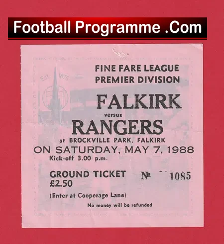 Falkirk v Glasgow Rangers 1988