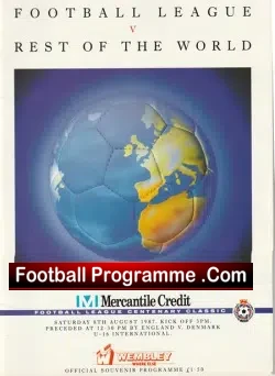Football League v Rest Of The World 1987 - Platini + Maradona - football programme