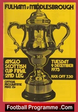 Fulham v Middlesbrough 1975 - Cup Final + Bobby Moore - football programme
