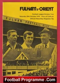 Fulham v Orient 1975 - Multi Autographed SIGNED - football programme
