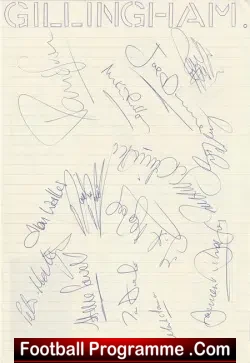 Gillingham Multi Autographed SIGNED Sheet 1990 + Wolves - football programme