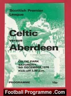 Glasgow Celtic v Aberdeen 1978 – Sir Alex Ferguson First Season