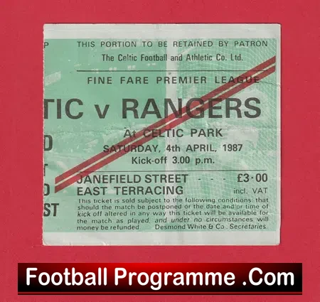 Glasgow Celtic v Glasgow Rangers 1987
