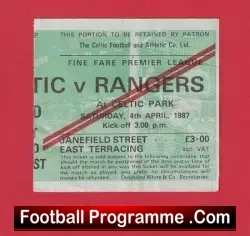 Glasgow Celtic v Glasgow Rangers 1987