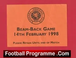 Glasgow Rangers v Aberdeen 1998 – Beam Back Ticket