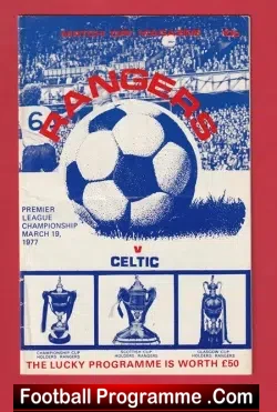 Glasgow Rangers v Glasgow Celtic 1977 - football programme